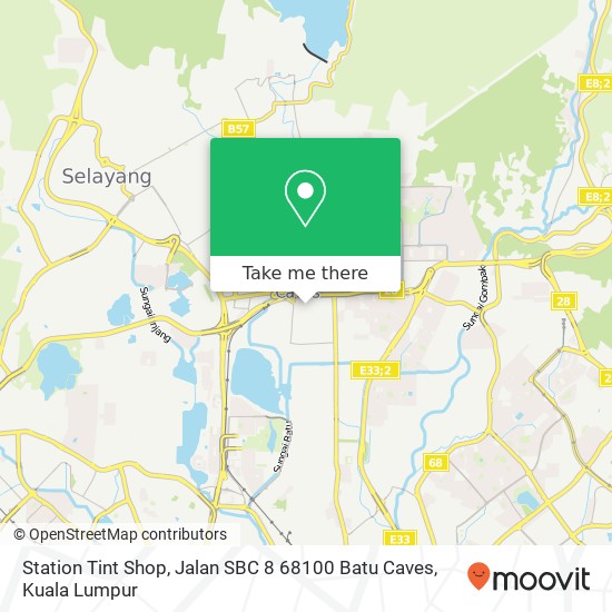 Station Tint Shop, Jalan SBC 8 68100 Batu Caves map