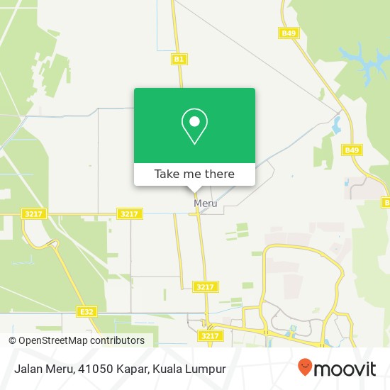 Peta Jalan Meru, 41050 Kapar