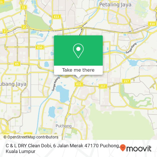 C & L DRY Clean Dobi, 6 Jalan Merak 47170 Puchong map