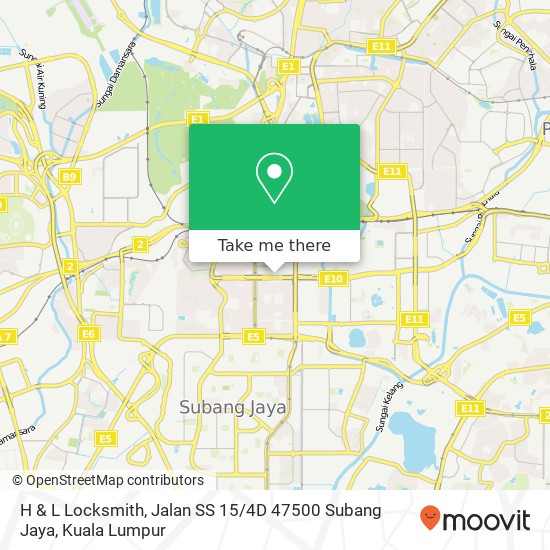 Peta H & L Locksmith, Jalan SS 15 / 4D 47500 Subang Jaya