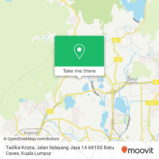 Peta Tadika Krista, Jalan Selayang Jaya 14 68100 Batu Caves