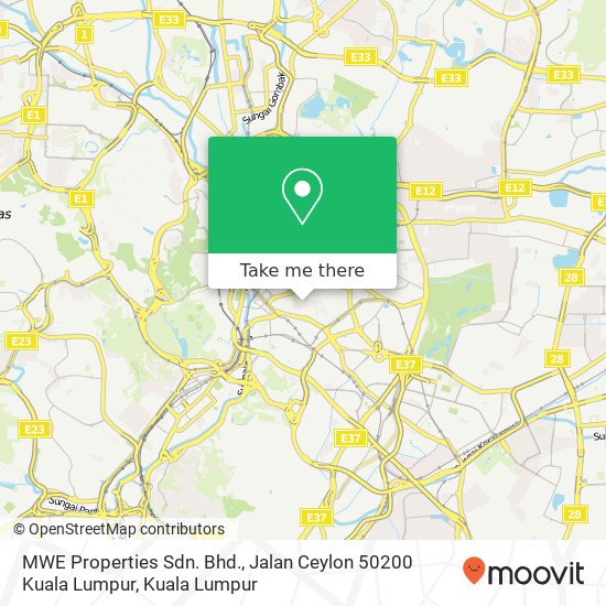 Peta MWE Properties Sdn. Bhd., Jalan Ceylon 50200 Kuala Lumpur