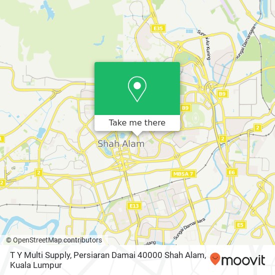 Peta T Y Multi Supply, Persiaran Damai 40000 Shah Alam