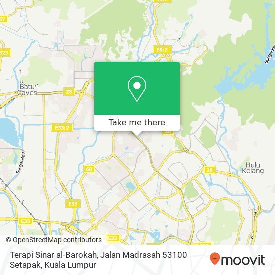 Peta Terapi Sinar al-Barokah, Jalan Madrasah 53100 Setapak