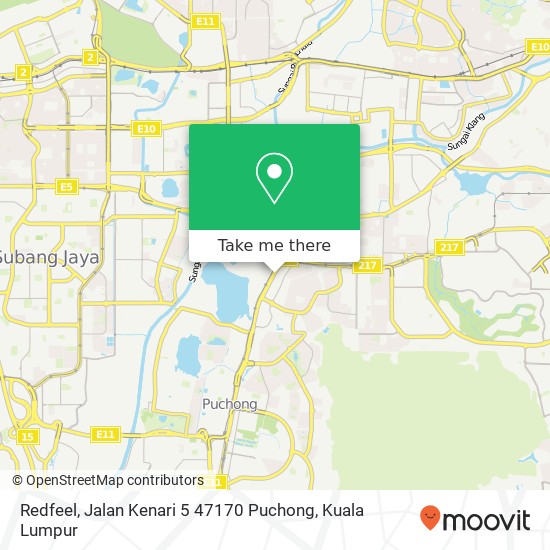 Peta Redfeel, Jalan Kenari 5 47170 Puchong