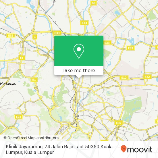 Peta Klinik Jayaraman, 74 Jalan Raja Laut 50350 Kuala Lumpur