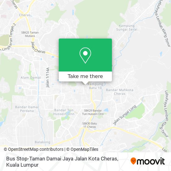 Peta Bus Stop-Taman Damai Jaya Jalan Kota Cheras