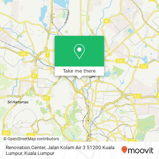 Renovation Center, Jalan Kolam Air 3 51200 Kuala Lumpur map