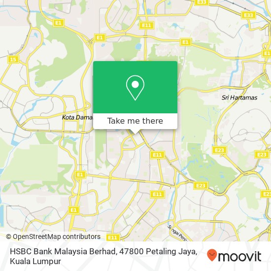 Peta HSBC Bank Malaysia Berhad, 47800 Petaling Jaya