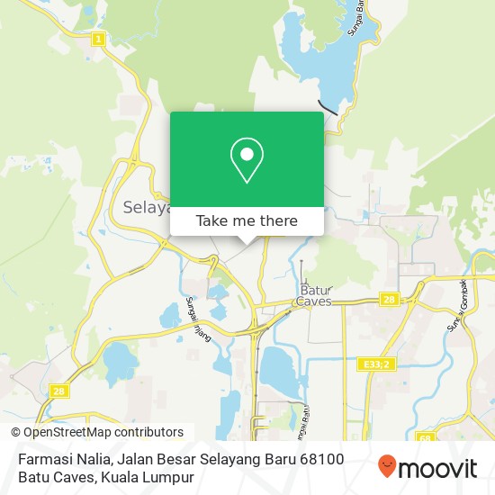 Peta Farmasi Nalia, Jalan Besar Selayang Baru 68100 Batu Caves