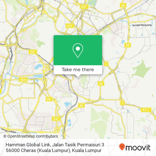 Hamman Global Link, Jalan Tasik Permaisuri 3 56000 Cheras (Kuala Lumpur) map