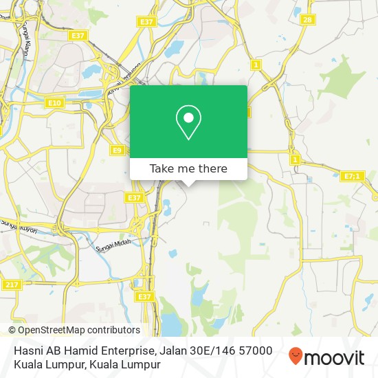 Peta Hasni AB Hamid Enterprise, Jalan 30E / 146 57000 Kuala Lumpur