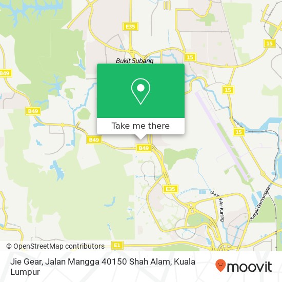 Peta Jie Gear, Jalan Mangga 40150 Shah Alam