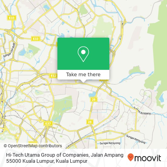 Peta Hi-Tech Utama Group of Companies, Jalan Ampang 55000 Kuala Lumpur