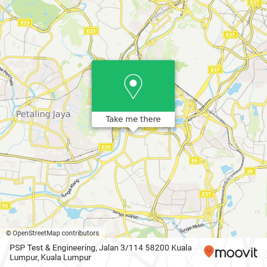 Peta PSP Test & Engineering, Jalan 3 / 114 58200 Kuala Lumpur