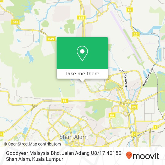 Goodyear Malaysia Bhd, Jalan Adang U8 / 17 40150 Shah Alam map