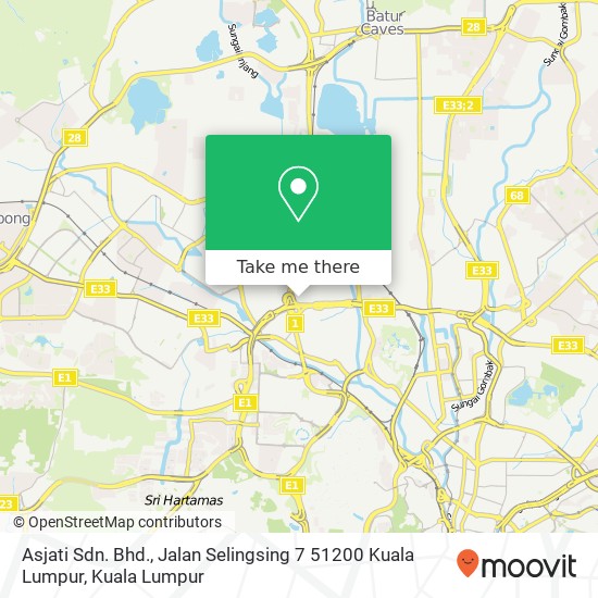 Asjati Sdn. Bhd., Jalan Selingsing 7 51200 Kuala Lumpur map