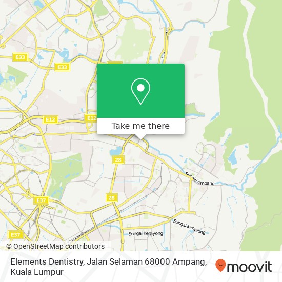 Elements Dentistry, Jalan Selaman 68000 Ampang map