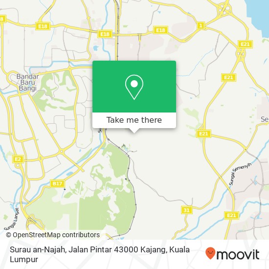 Peta Surau an-Najah, Jalan Pintar 43000 Kajang