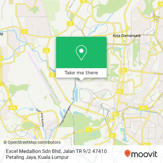Excel Medallion Sdn Bhd, Jalan TR 9 / 2 47410 Petaling Jaya map