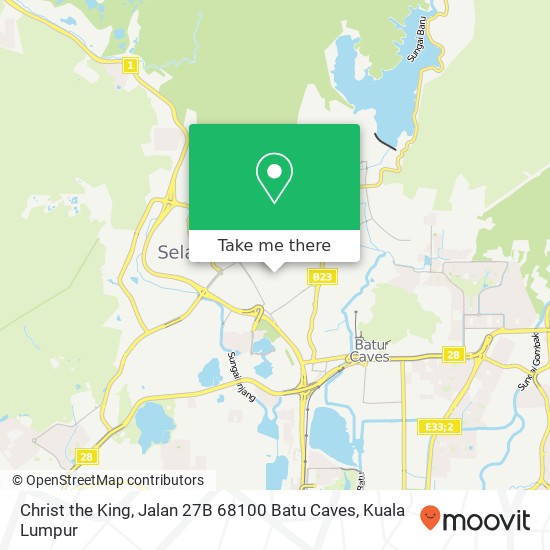 Peta Christ the King, Jalan 27B 68100 Batu Caves