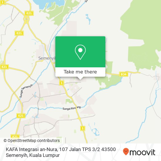 Peta KAFA Integrasi an-Nura, 107 Jalan TPS 3 / 2 43500 Semenyih