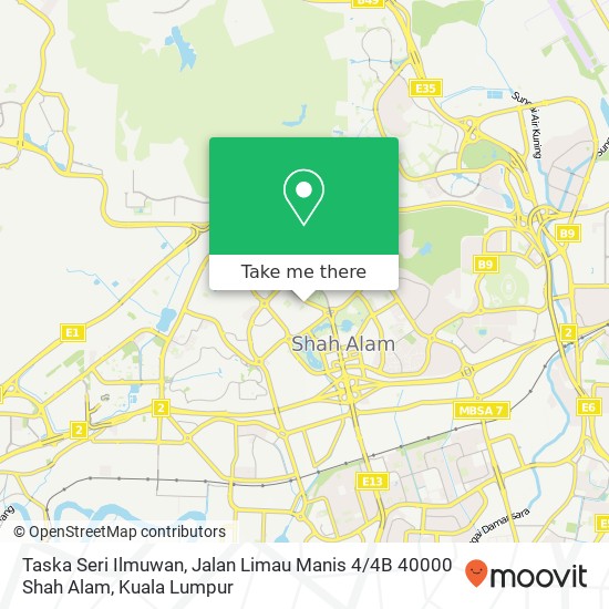 Peta Taska Seri Ilmuwan, Jalan Limau Manis 4 / 4B 40000 Shah Alam