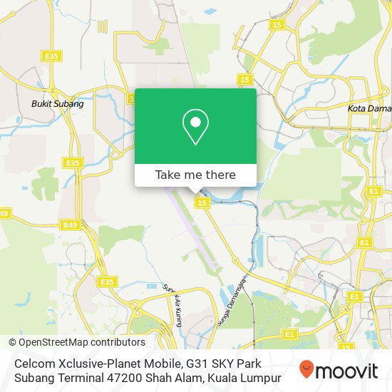 Celcom Xclusive-Planet Mobile, G31 SKY Park Subang Terminal 47200 Shah Alam map