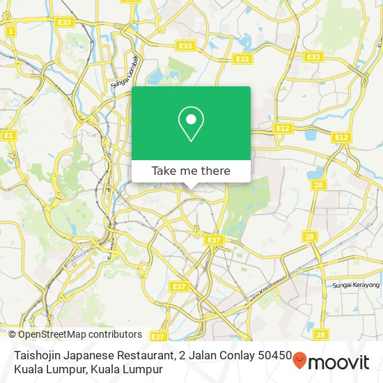 Taishojin Japanese Restaurant, 2 Jalan Conlay 50450 Kuala Lumpur map