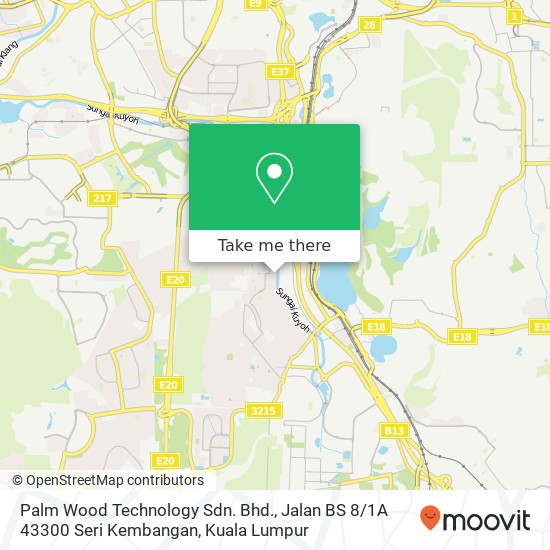 Peta Palm Wood Technology Sdn. Bhd., Jalan BS 8 / 1A 43300 Seri Kembangan