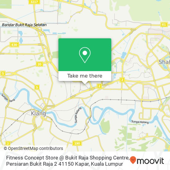 Peta Fitness Concept Store @ Bukit Raja Shopping Centre, Persiaran Bukit Raja 2 41150 Kapar