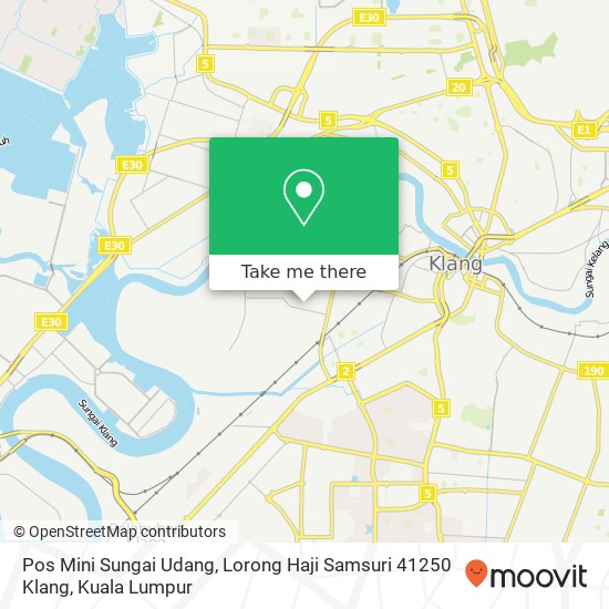 Peta Pos Mini Sungai Udang, Lorong Haji Samsuri 41250 Klang