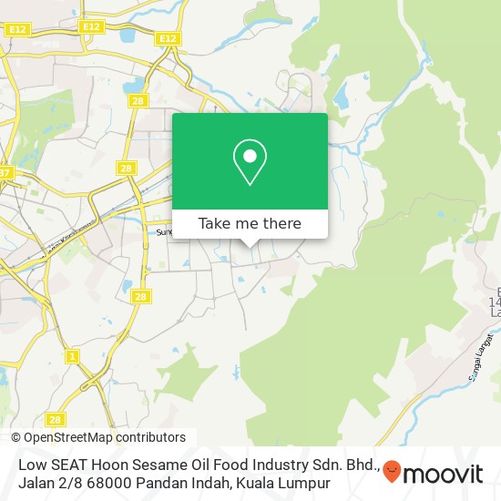Peta Low SEAT Hoon Sesame Oil Food Industry Sdn. Bhd., Jalan 2 / 8 68000 Pandan Indah