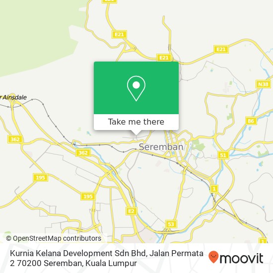 Peta Kurnia Kelana Development Sdn Bhd, Jalan Permata 2 70200 Seremban