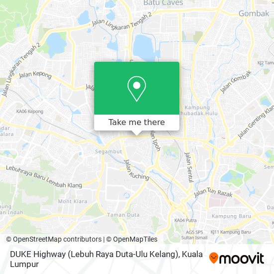 DUKE Highway (Lebuh Raya Duta-Ulu Kelang) map