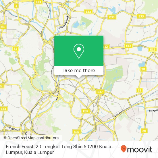 Peta French Feast, 20 Tengkat Tong Shin 50200 Kuala Lumpur