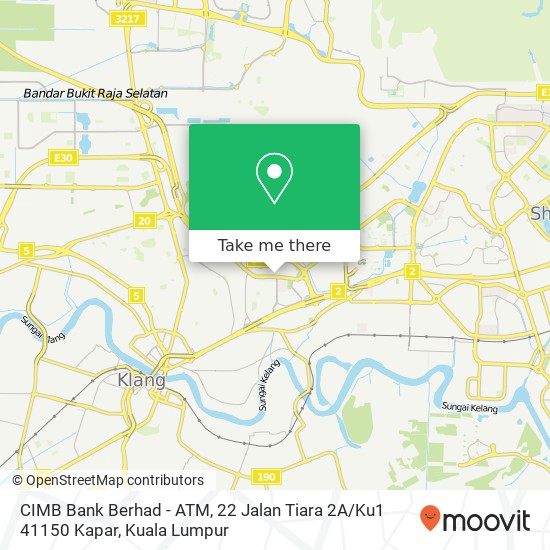 CIMB Bank Berhad - ATM, 22 Jalan Tiara 2A / Ku1 41150 Kapar map
