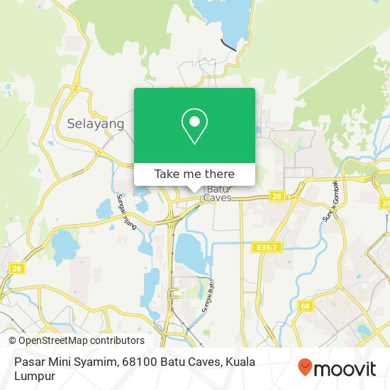 Peta Pasar Mini Syamim, 68100 Batu Caves