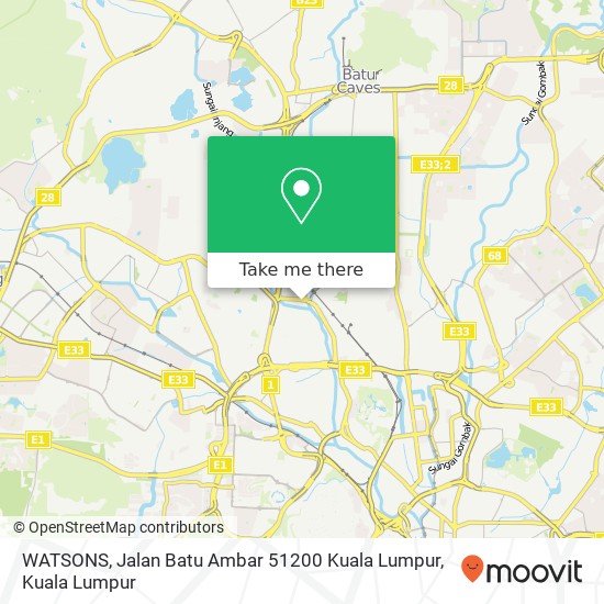 Peta WATSONS, Jalan Batu Ambar 51200 Kuala Lumpur