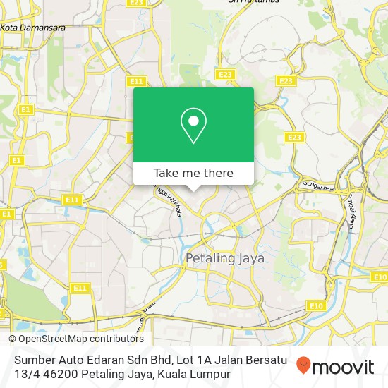 Sumber Auto Edaran Sdn Bhd, Lot 1A Jalan Bersatu 13 / 4 46200 Petaling Jaya map
