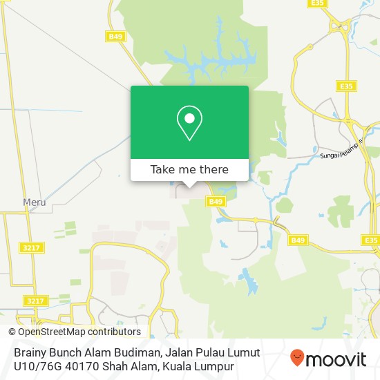 Brainy Bunch Alam Budiman, Jalan Pulau Lumut U10 / 76G 40170 Shah Alam map