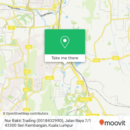 Peta Nur Bakti Trading (001843299D), Jalan Raya 7 / 1 43300 Seri Kembangan