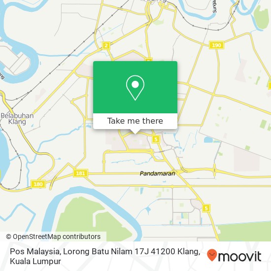 Peta Pos Malaysia, Lorong Batu Nilam 17J 41200 Klang