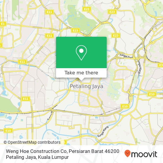 Peta Weng Hoe Construction Co, Persiaran Barat 46200 Petaling Jaya