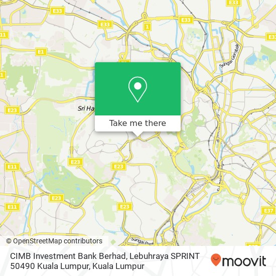 CIMB Investment Bank Berhad, Lebuhraya SPRINT 50490 Kuala Lumpur map