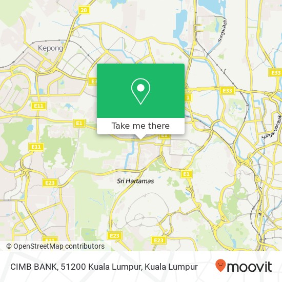 Peta CIMB BANK, 51200 Kuala Lumpur