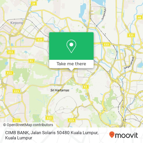 Peta CIMB BANK, Jalan Solaris 50480 Kuala Lumpur