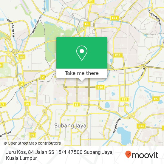 Peta Juru Kos, 84 Jalan SS 15 / 4 47500 Subang Jaya