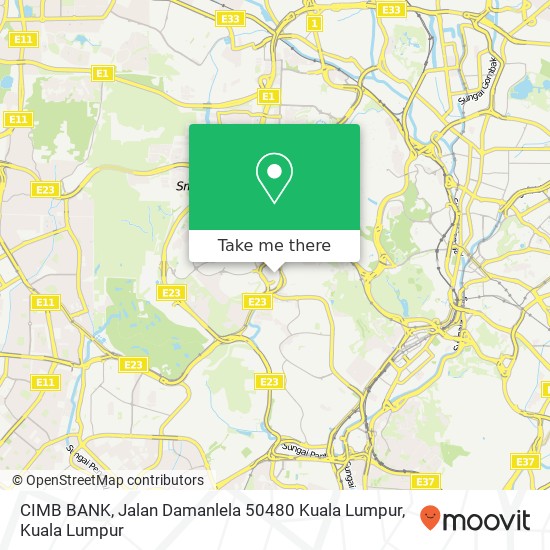 CIMB BANK, Jalan Damanlela 50480 Kuala Lumpur map