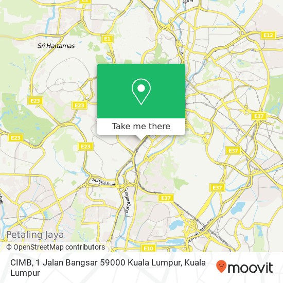 Peta CIMB, 1 Jalan Bangsar 59000 Kuala Lumpur